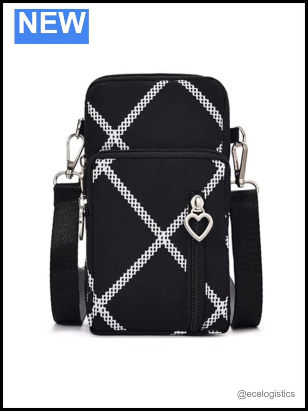Mini Crossbody Bag with Detachable Strap and Multiple Pockets